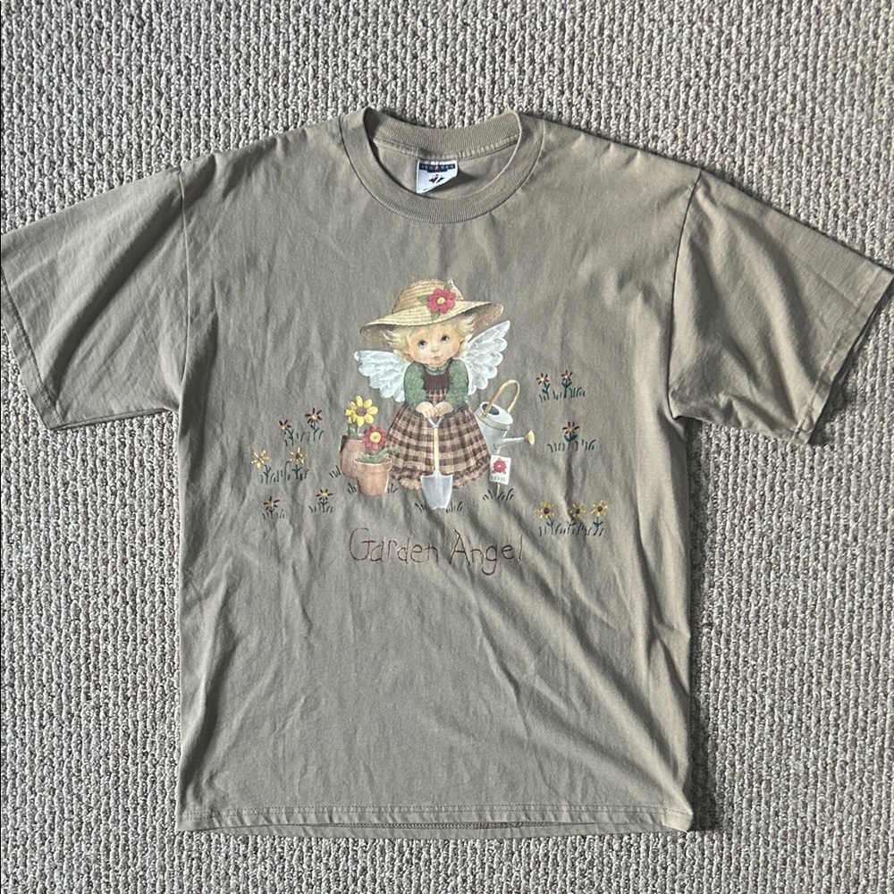 Jerzees VTG Garden Angel T-Shirt - Gray